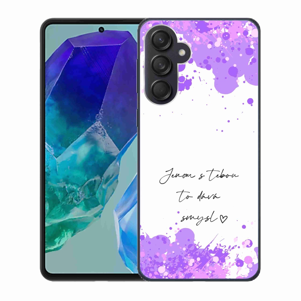 Gelový kryt mmCase na Samsung Galaxy M55 5G - zamilovaný text bílé pozadí