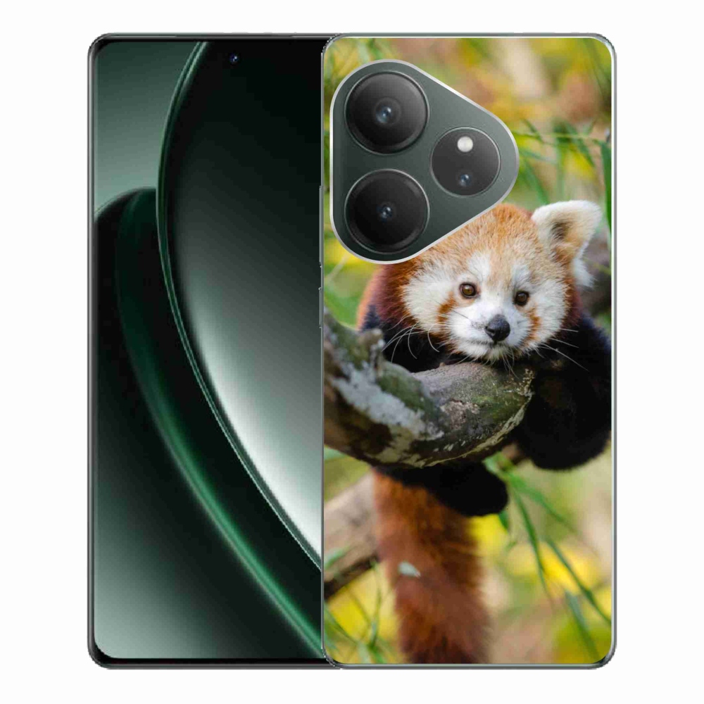 Gelový kryt mmCase na Realme GT 6 5G/GT 6T 5G - panda červená