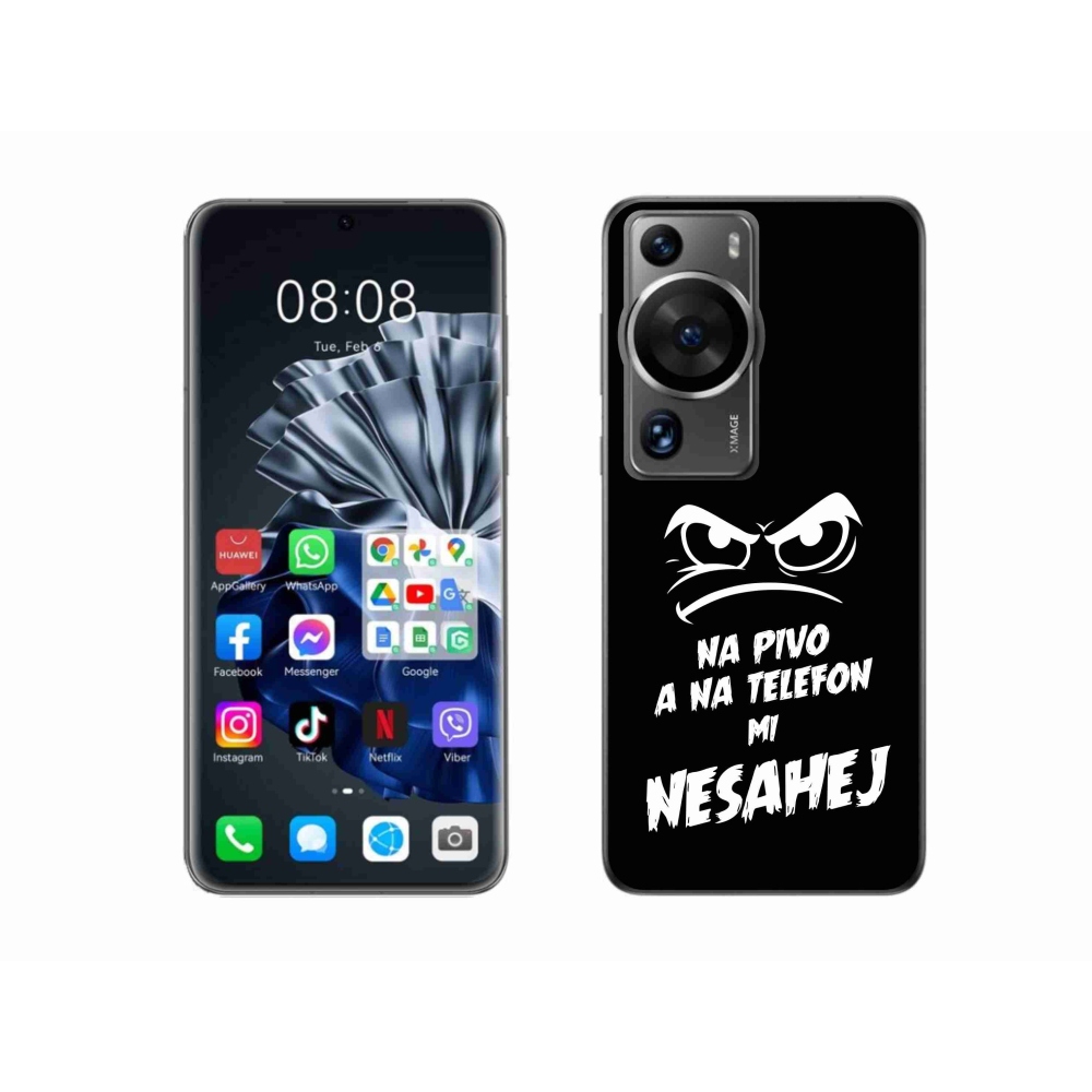 Gelový kryt mmCase na Huawei P60 Pro - pivní motiv 2 černé pozadí
