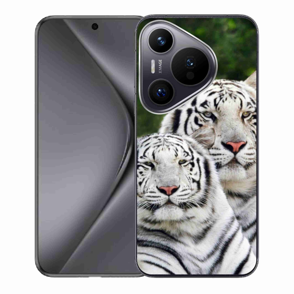 Gelový obal mmCase na Huawei Pura 70 - bílí tygři