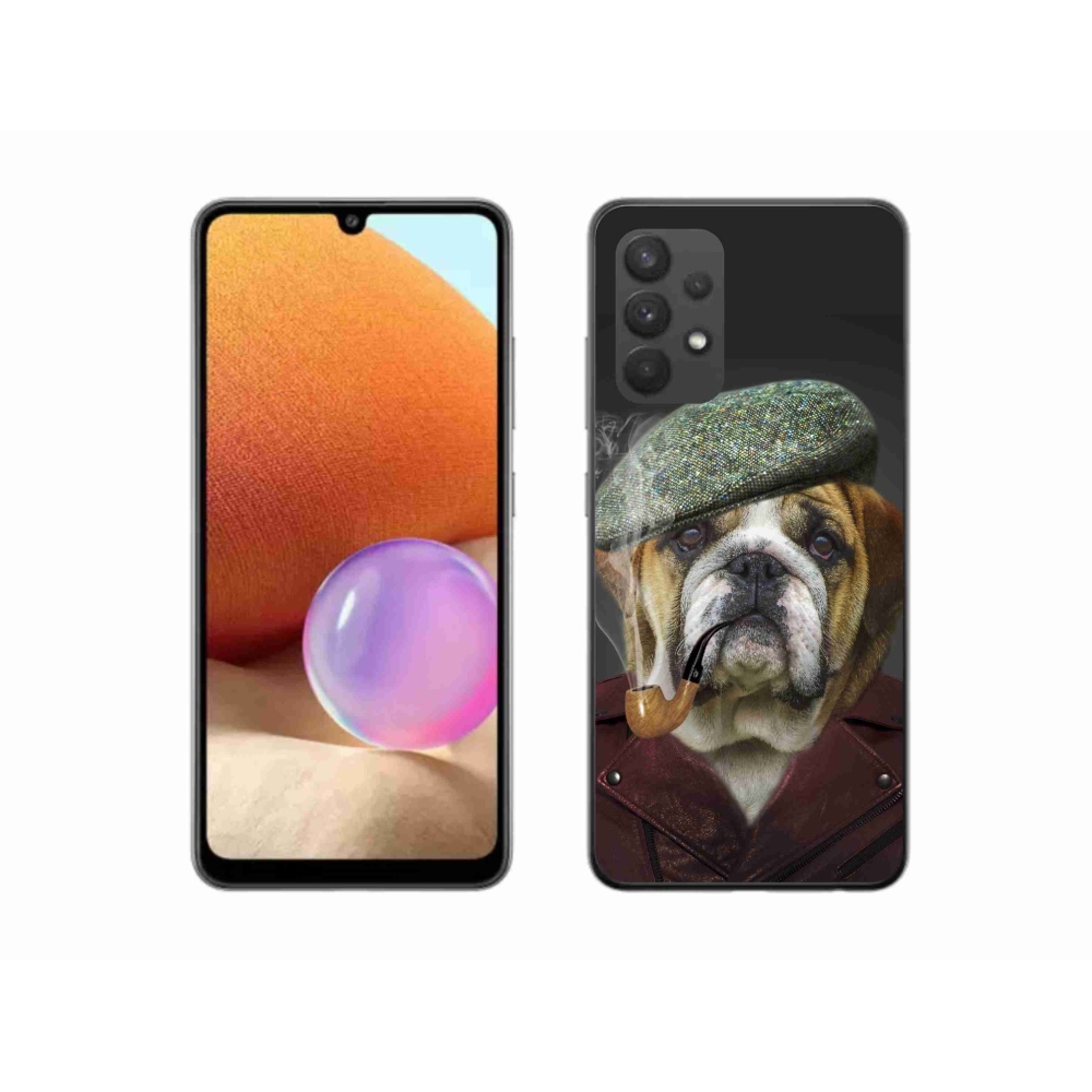 Gelový kryt mmCase na Samsung Galaxy A32 4G - pes s fajfkou