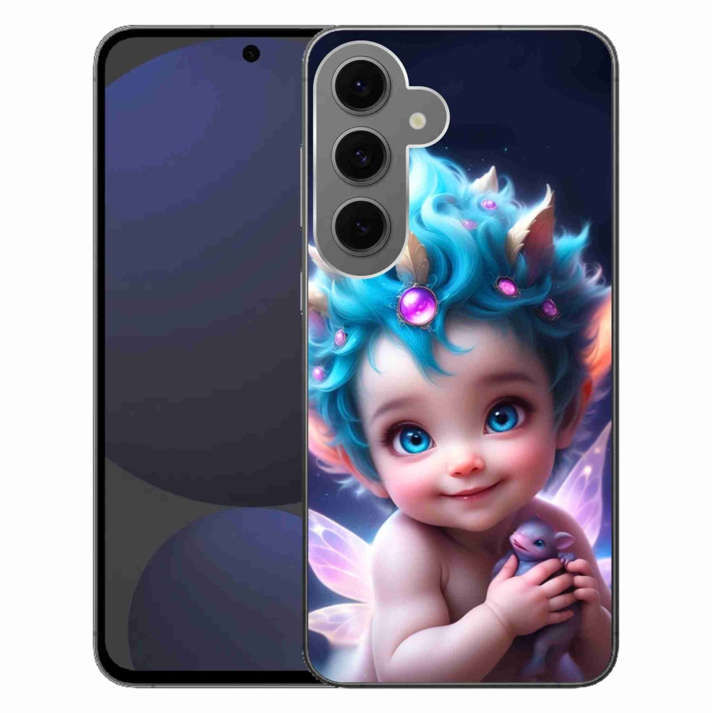 Gelový kryt mmCase na Samsung Galaxy S24 FE - dítě s motýlími křídly