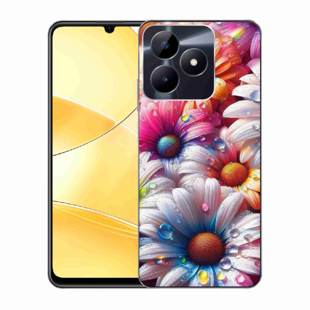 Gelový kryt mmCase na Realme C51/C53 - barevné kopretiny