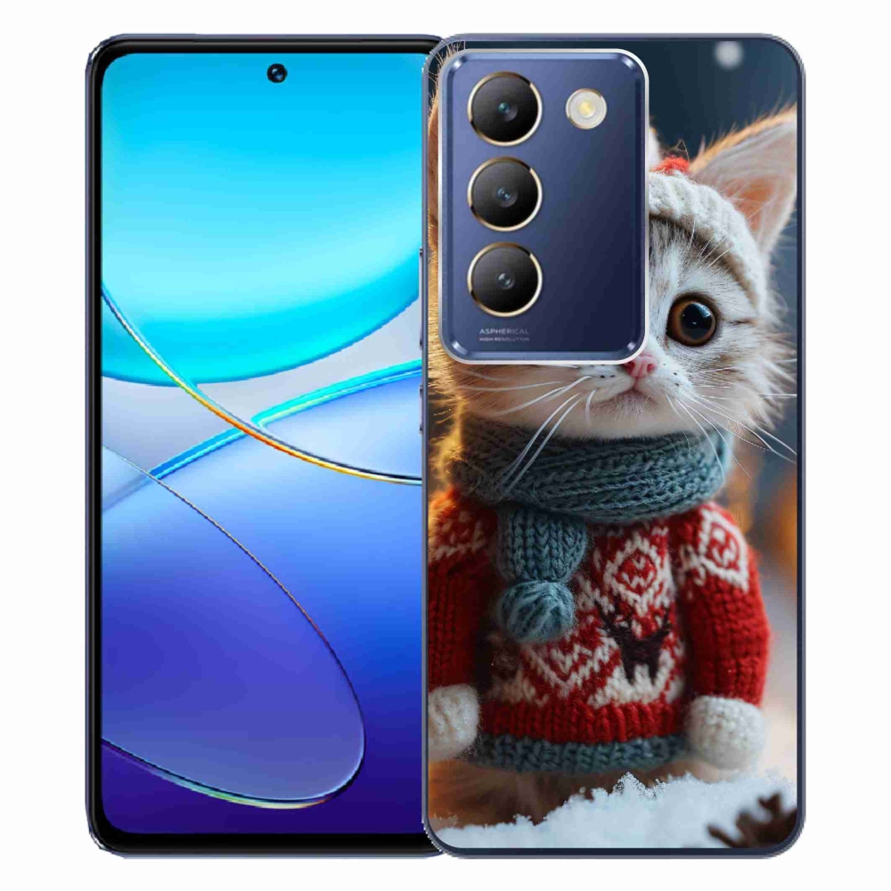 Gelový kryt mmCase na Vivo V40 SE 4G/5G - kotě ve svetru