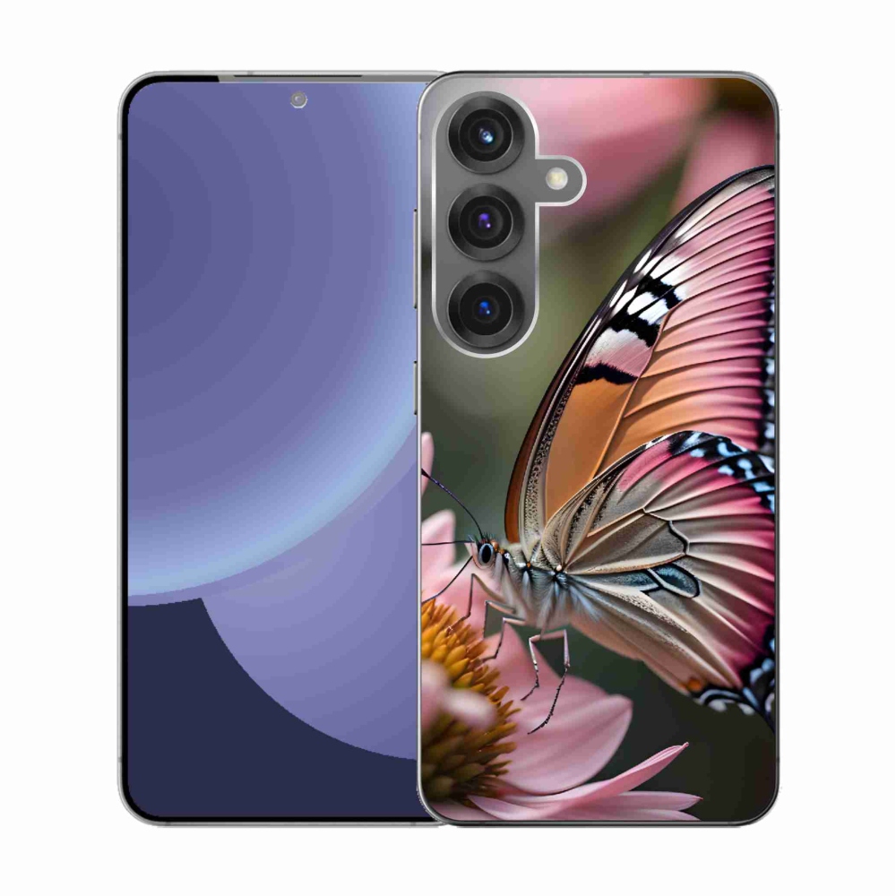 Gelový kryt mmCase na Samsung Galaxy S25 - barevný motýl