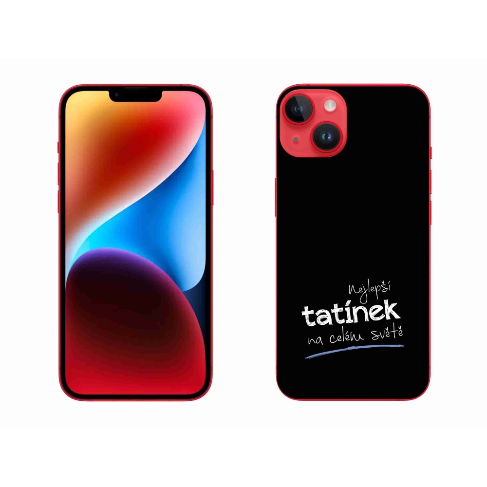 Gelový kryt mmCase na iPhone 14 Plus - nejlepší tatínek 4 černé pozadí