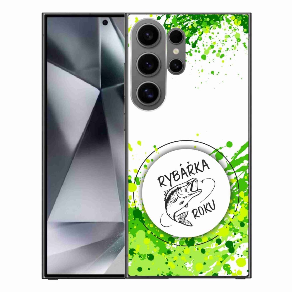 Gelový kryt mmCase na Samsung Galaxy S24 Ultra - rybářka roku bílé pozadí