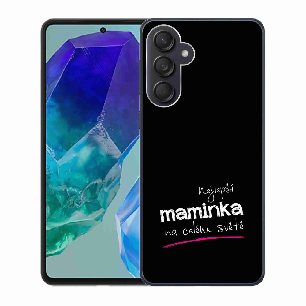 Gelový kryt mmCase na Samsung Galaxy M55 5G - nejlepší maminka 4 černé pozadí