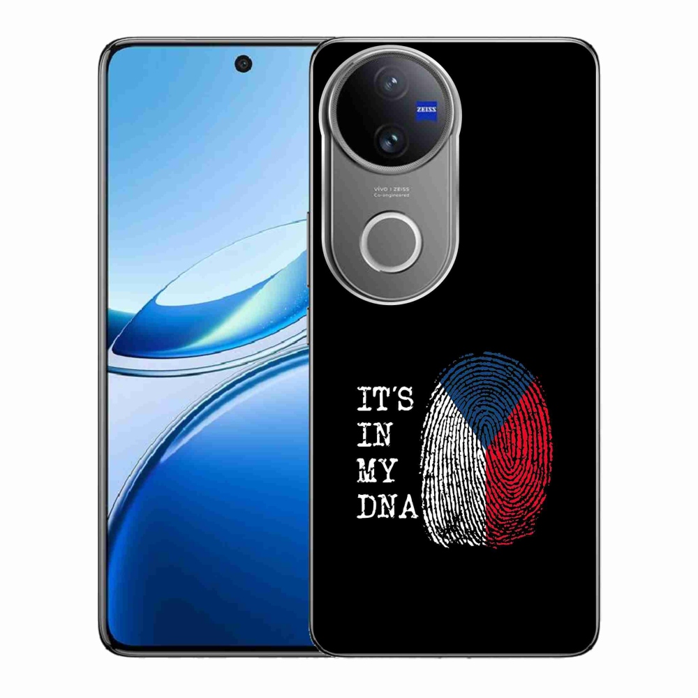 Gelový kryt mmCase na Vivo V50 5G - vlajka otisk prstu černé pozadí