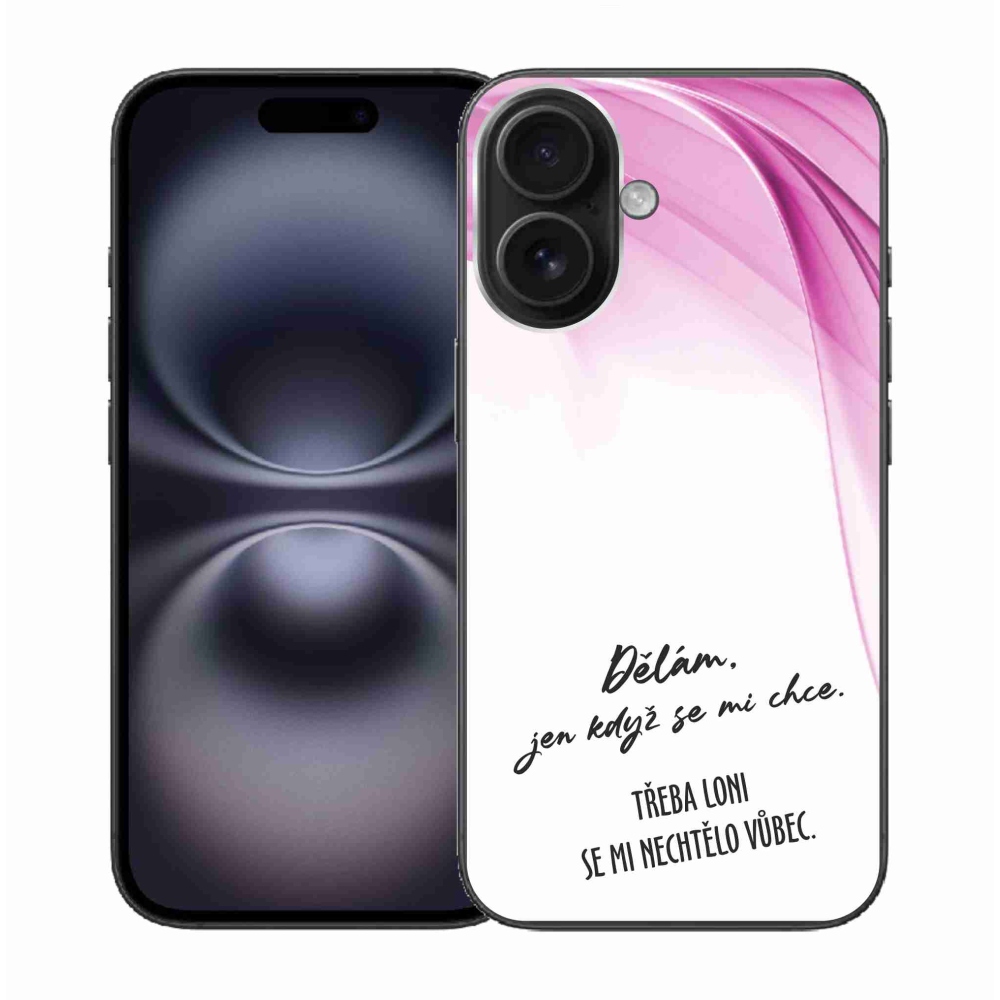 Gelový kryt mmCase na iPhone 16 - vtipný text 12 bílé pozadí