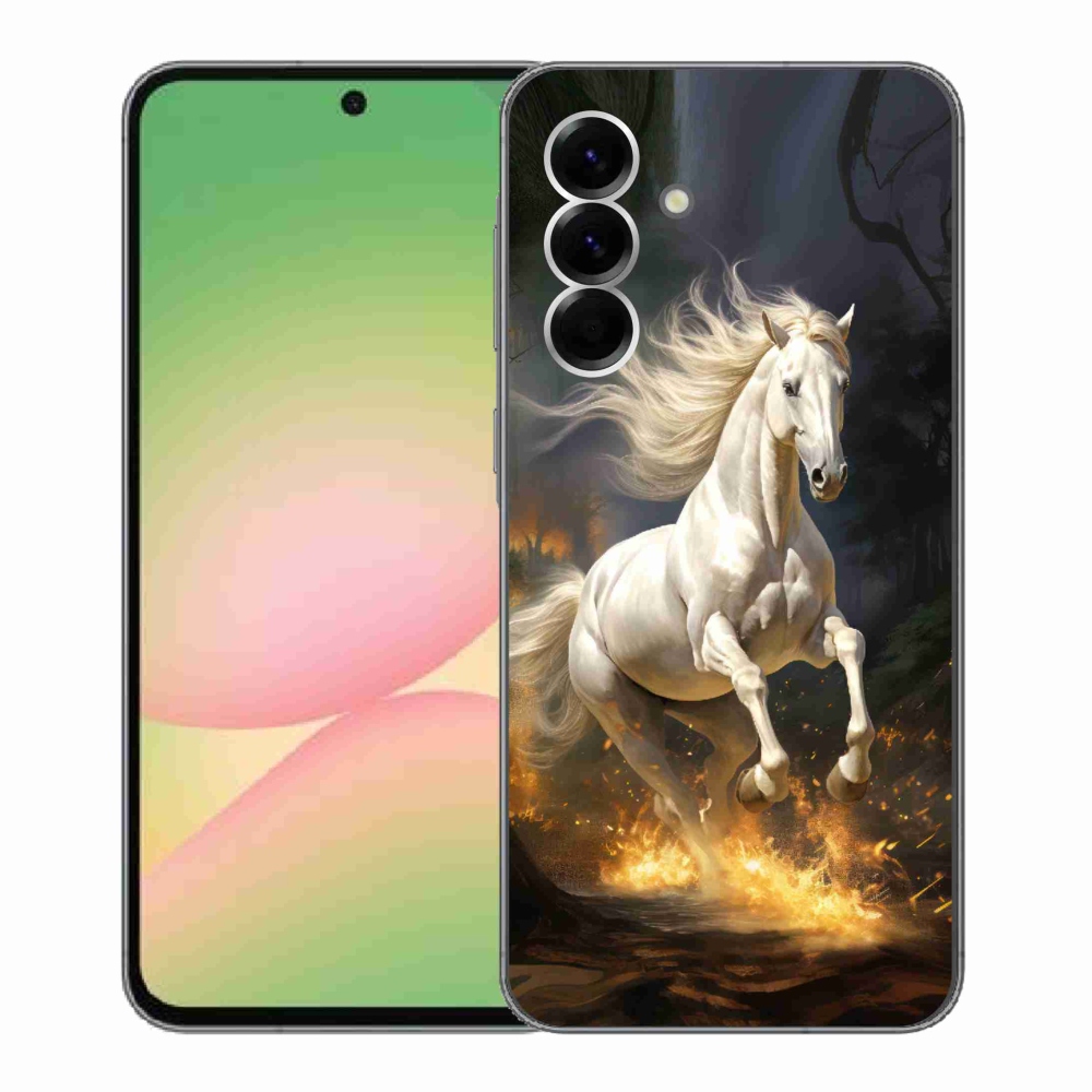 Gelový kryt mmCase na Samsung Galaxy A56 5G - bílý kůň 2