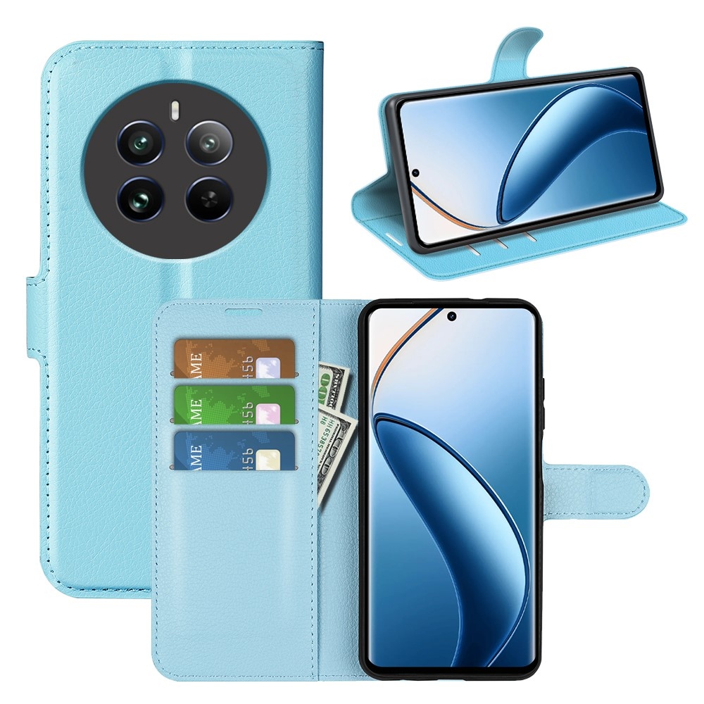 Litchi knížkové pouzdro na Realme 12+ 5G - modré
