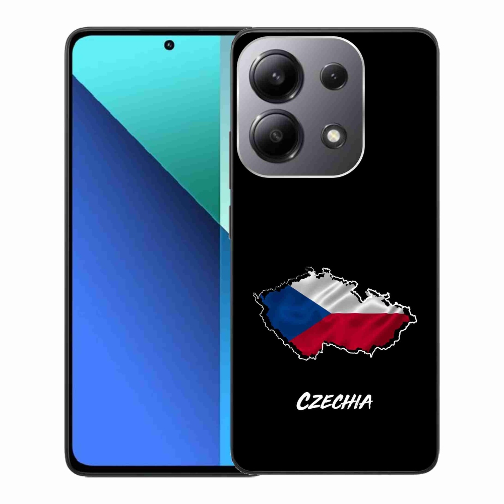 Gelový kryt mmCase na Xiaomi Redmi Note 13 - Czechia černé pozadí