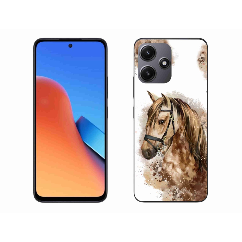 Gelový kryt mmCase na Xiaomi Redmi 12 5G - hnědý kreslený kůň