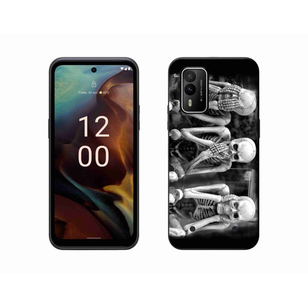 Gelový kryt mmCase na Nokia XR21 - kostlivci