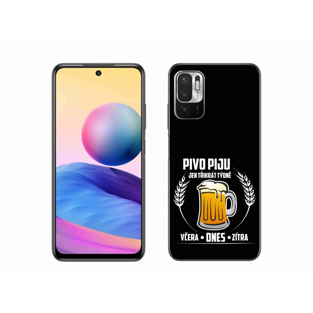 Gelový kryt mmCase na Xiaomi Poco M3 Pro/5G - pivní motiv černé pozadí