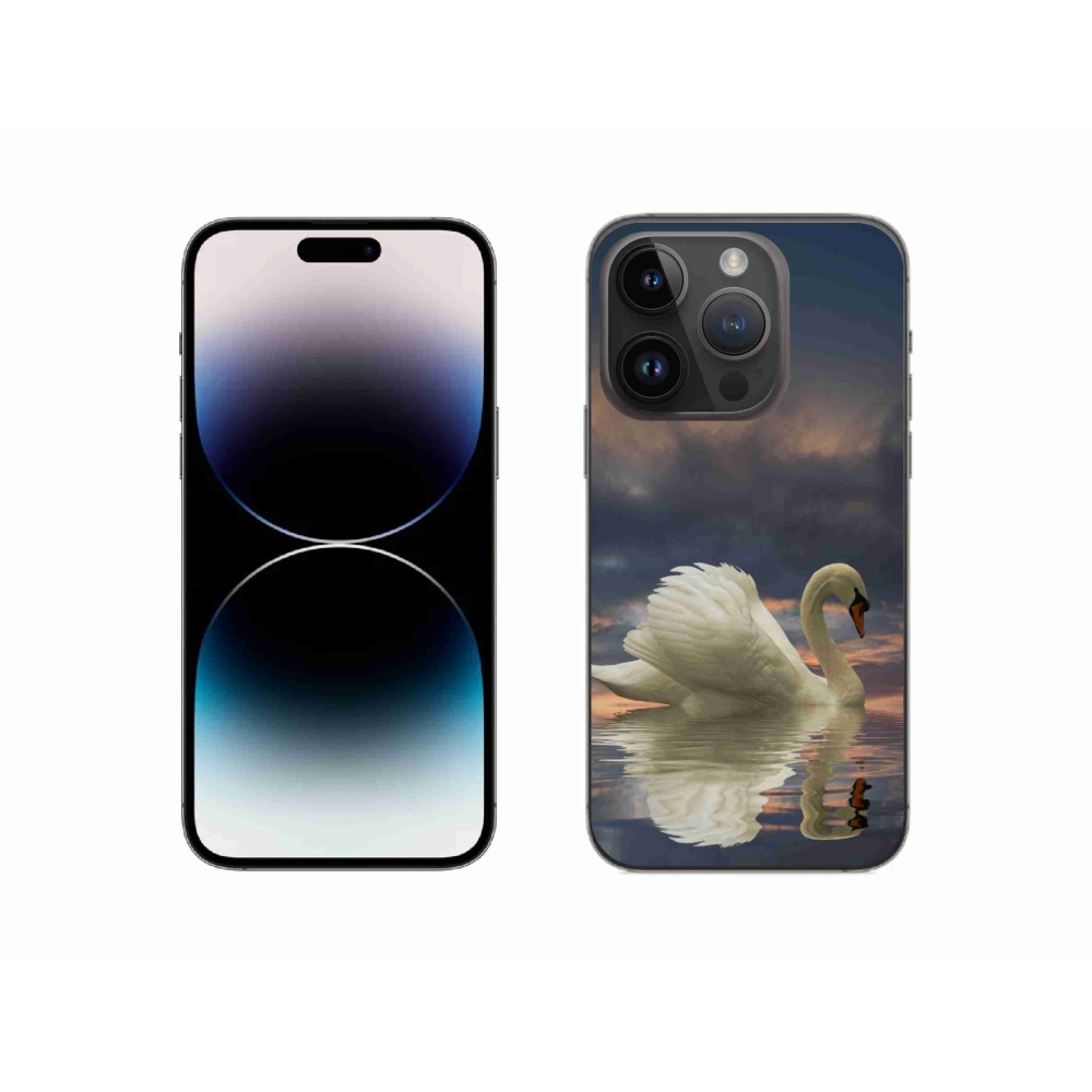 Gelový kryt mmCase na iPhone 14 Pro - labuť