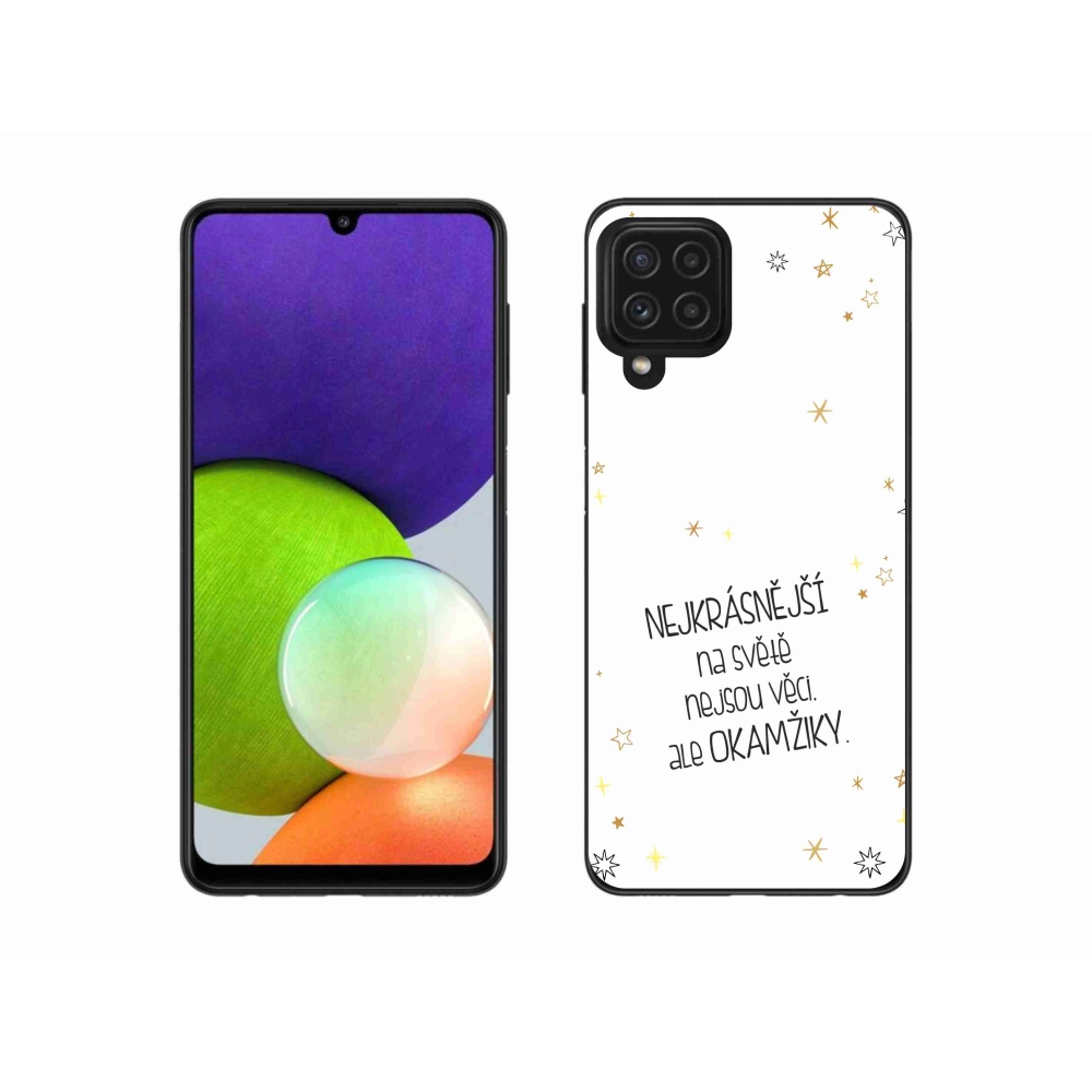 Gelový kryt mmCase na Samsung Galaxy A22 4G - citát 4 bílé pozadí