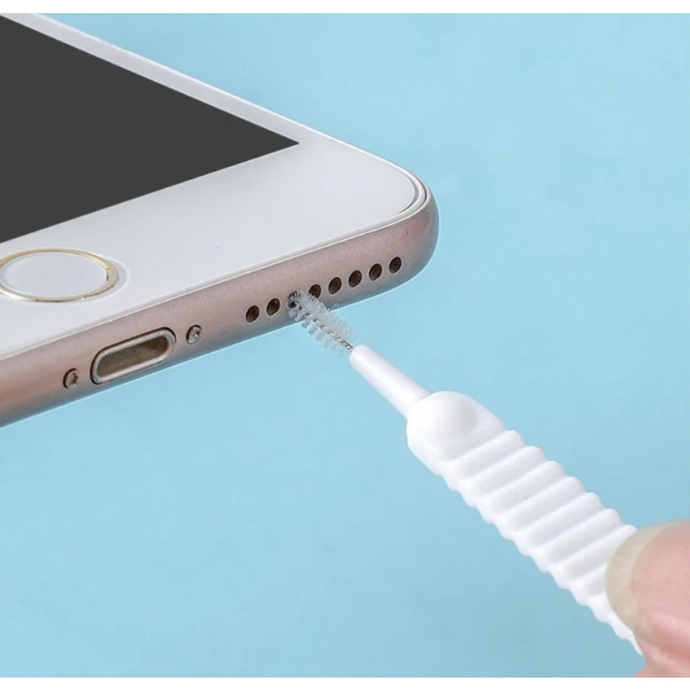 Sada čisticích kartáčků na telefon/sprchové hlavice (10ks) - bílé