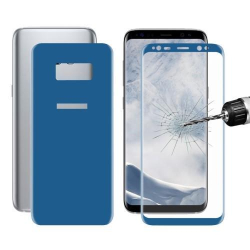 Sada přední a zadní celoplošné tvrzené sklo na Samsung Galaxy S8 Plus - modrá