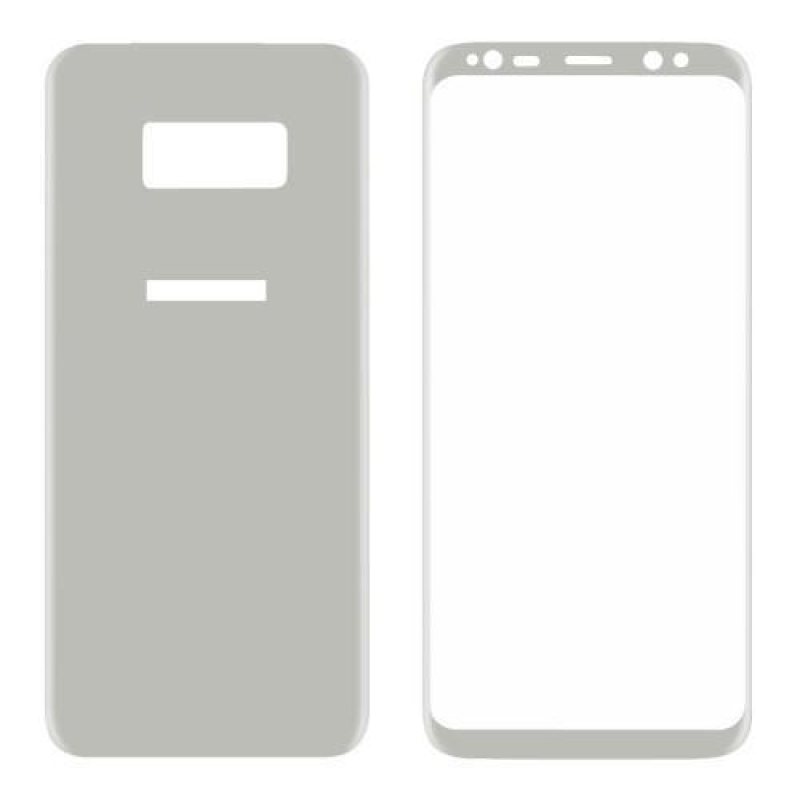 Sada přední a zadní celoplošné tvrzené sklo na Samsung Galaxy S8 - stříbrná