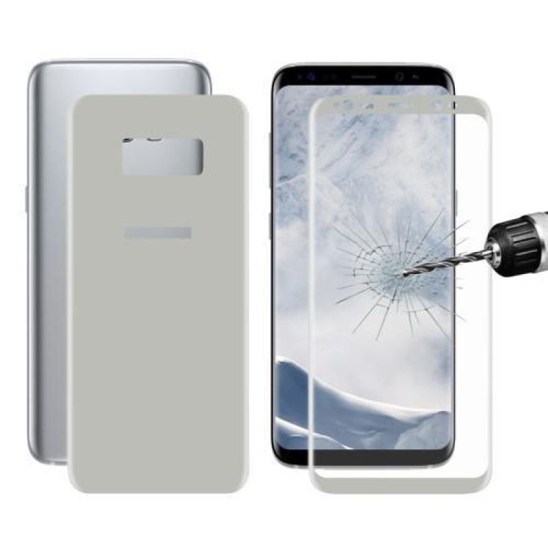 Sada přední a zadní celoplošné tvrzené sklo na Samsung Galaxy S8 - stříbrná