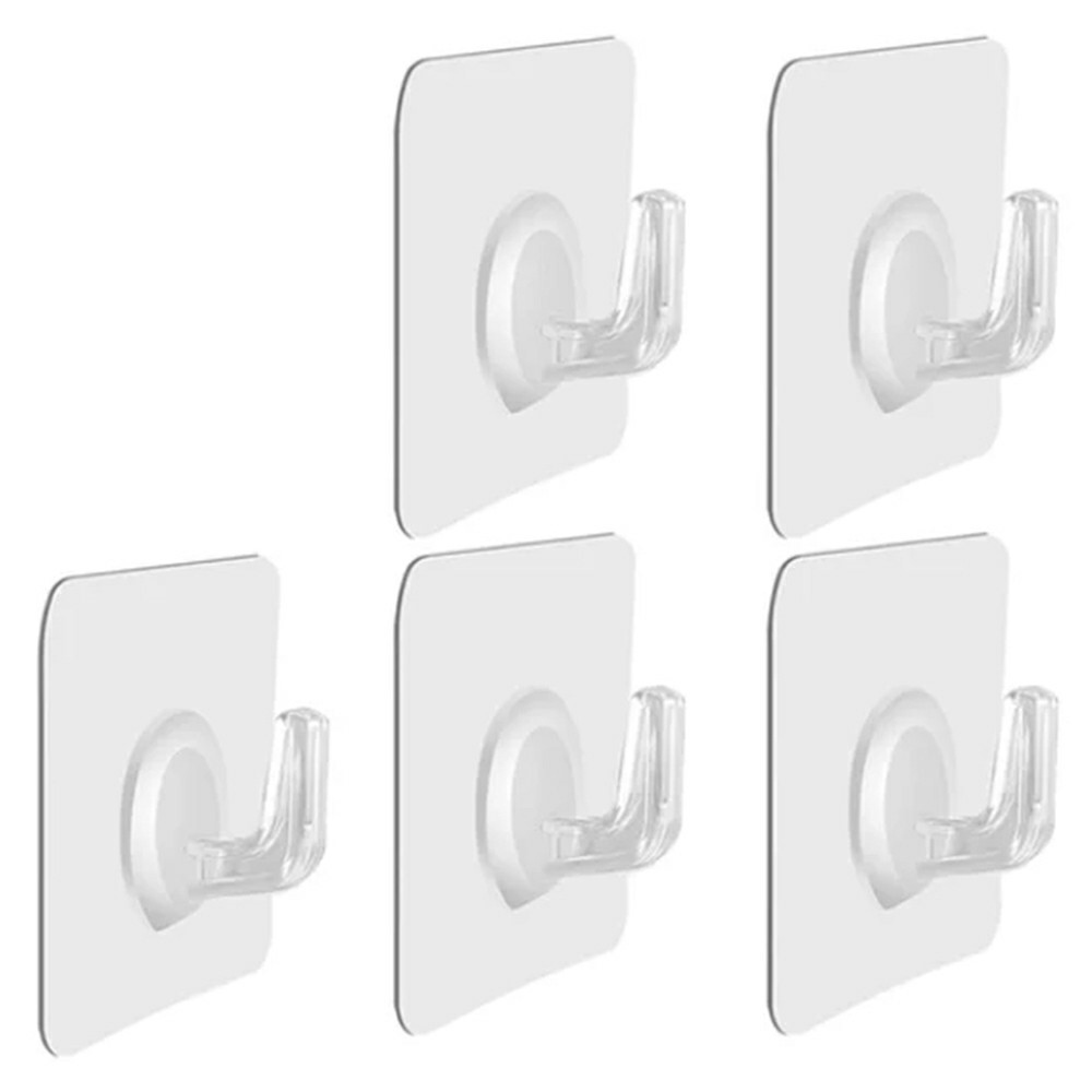 Samolepicí akrylové háčky na zeď 5 ks transparentní