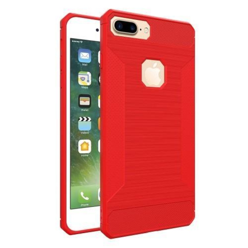 Sand matný gelový obal na iPhone 8 Plus a 7 Plus - červený