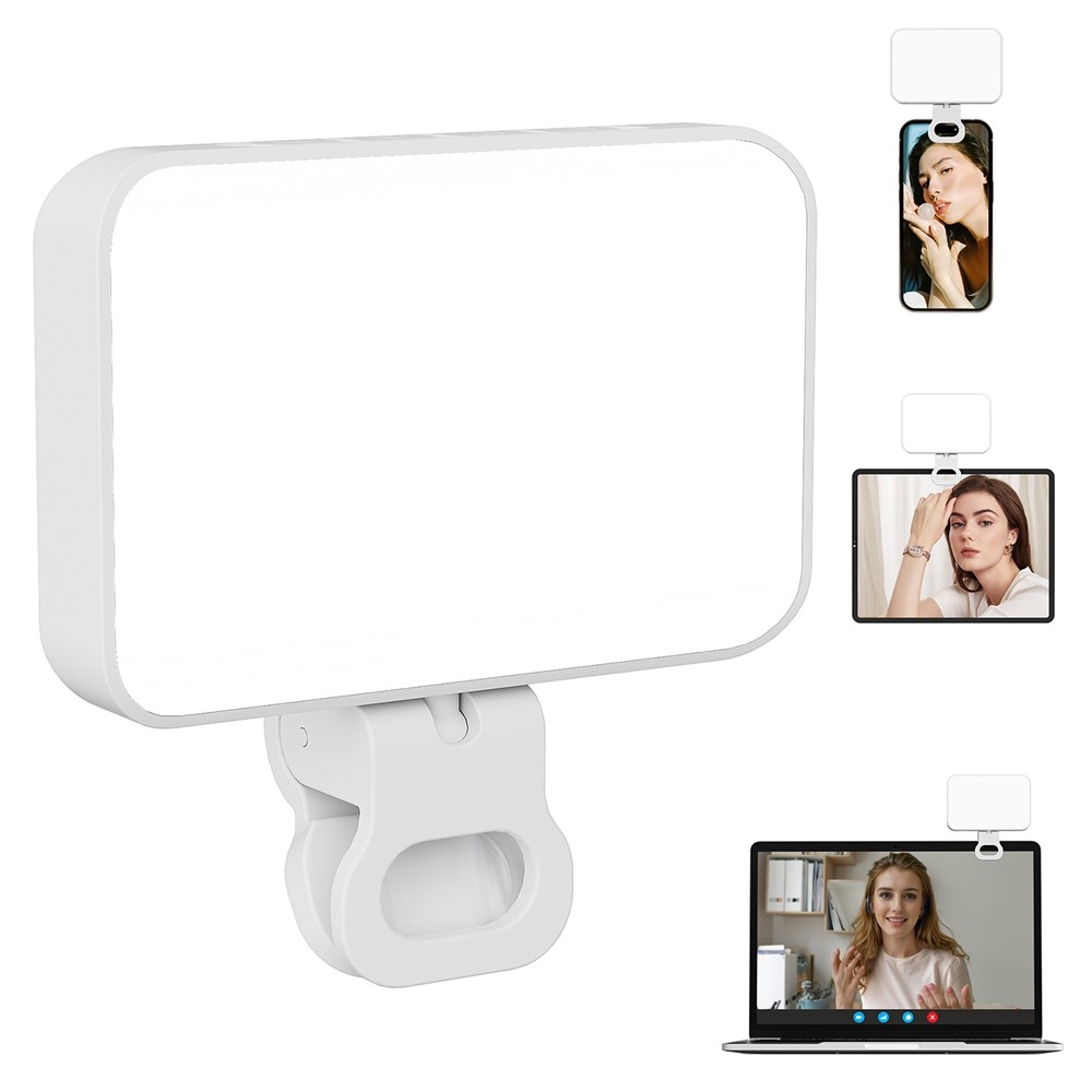 LED přisvětlovací světlo na mobil s klipem - bílé