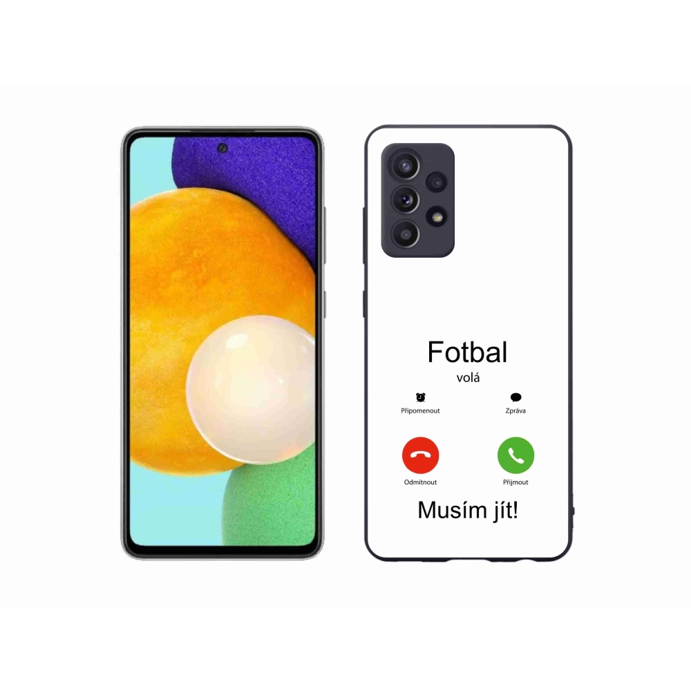 Gelový kryt mmCase na Samsung Galaxy A52s 5G - fotbal volá bílé pozadí