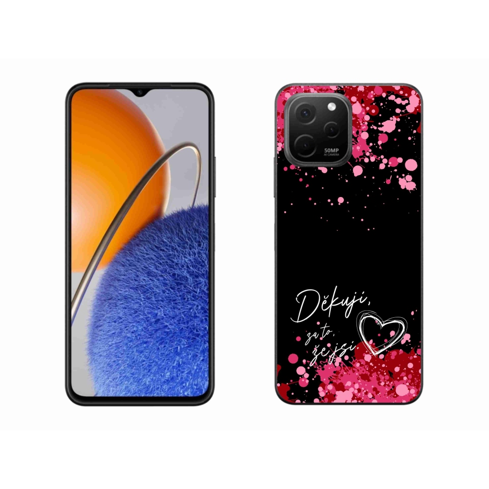 Gelový kryt mmCase na Huawei Nova Y61 - zamilovaný text 2 černé pozadí
