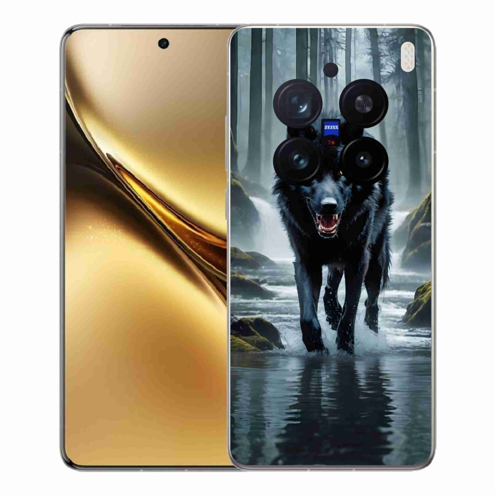 Gelový kryt mmCase na Vivo X200 Pro 5G - černý vlk