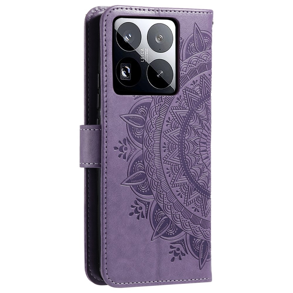Mandala knížkové pouzdro na Xiaomi 15 Pro - fialové
