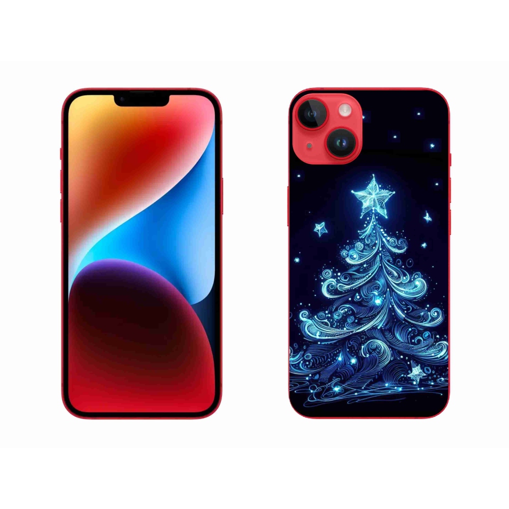 Gelový kryt mmCase na iPhone 14 Plus - neonový vánoční stromek 4