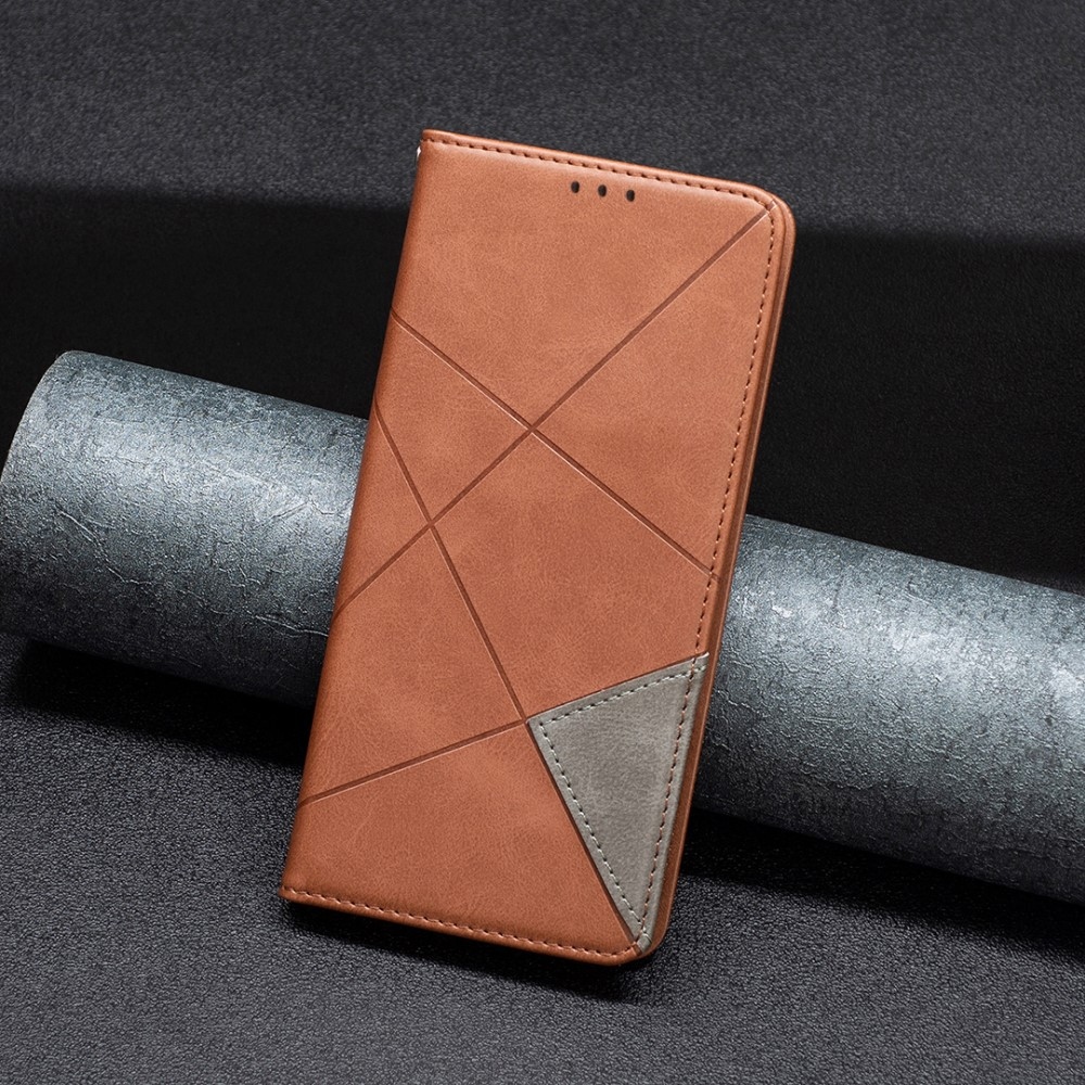 Triangle knížkové pouzdro na Xiaomi Redmi Note 14 Pro - hnědé