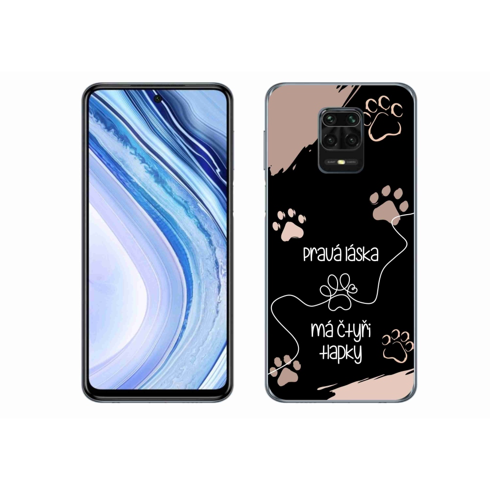 Gelový kryt mmCase na Xiaomi Redmi Note 9S - psí motiv 1 černé pozadí