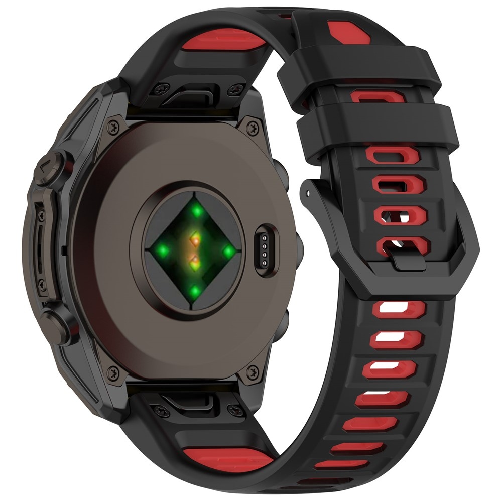 Scheme silikonový řemínek 22mm na Garmin Fenix 8 Pro 47mm/Fenix 8 47mm - černý/červený