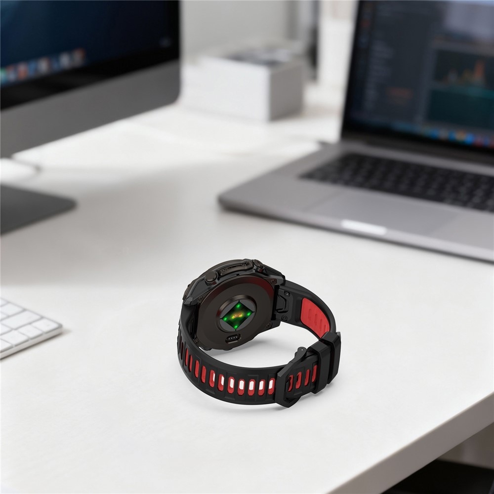 Scheme silikonový řemínek 22mm na Garmin Fenix 8 Pro 47mm/Fenix 8 47mm - černý/červený