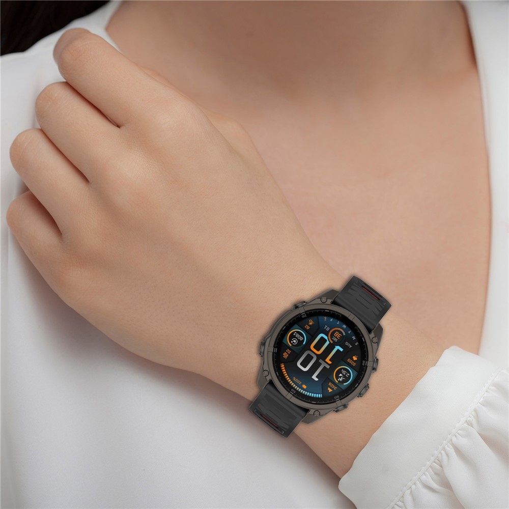 Scheme silikonový řemínek 22mm na Garmin Fenix 8 Pro 47mm/Fenix 8 47mm - černý/červený