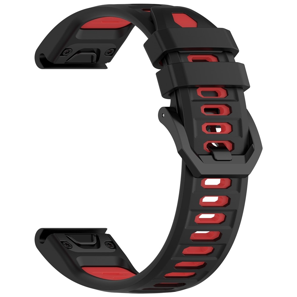 Scheme silikonový řemínek 22mm na Garmin Fenix 8 Pro 47mm/Fenix 8 47mm - černý/červený