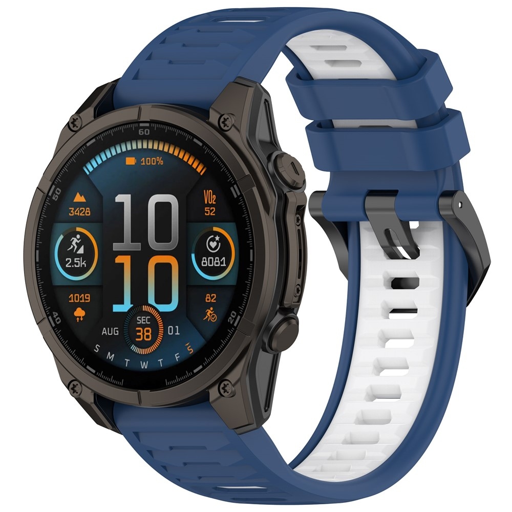 Scheme silikonový řemínek 22mm na Garmin Fenix 8 Pro 47mm/Fenix 8 47mm - modrý/bílý