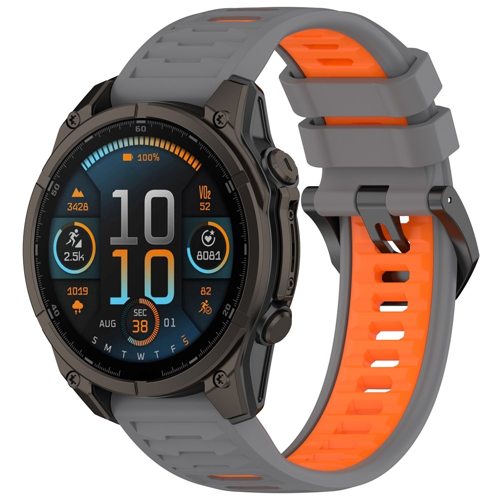 Scheme silikonový řemínek 22mm na Garmin Fenix 8 Pro 47mm/Fenix 8 47mm - šedý/oranžový