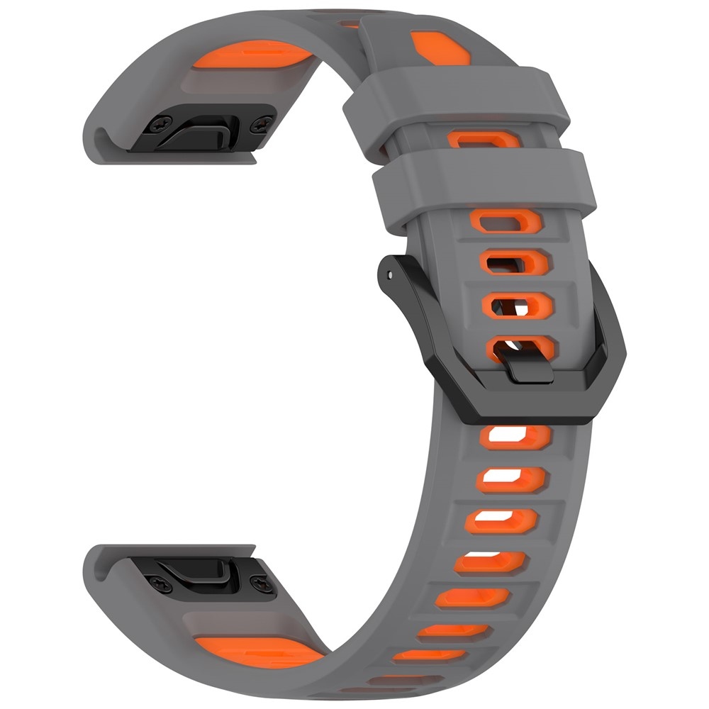 Scheme silikonový řemínek 22mm na Garmin Fenix 8 Pro 47mm/Fenix 8 47mm - šedý/oranžový