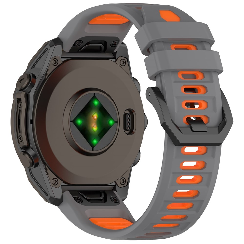 Scheme silikonový řemínek 22mm na Garmin Fenix 8 Pro 47mm/Fenix 8 47mm - šedý/oranžový