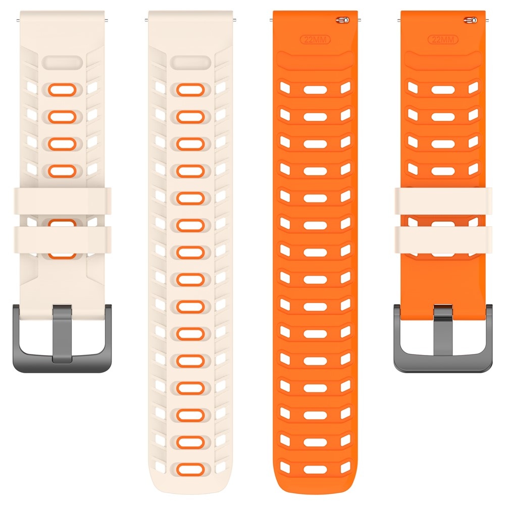 Scheme silikonový řemínek 22mm na Garmin Forerunner 970/Forerunner 570 47mm/265 - béžový/oranžový