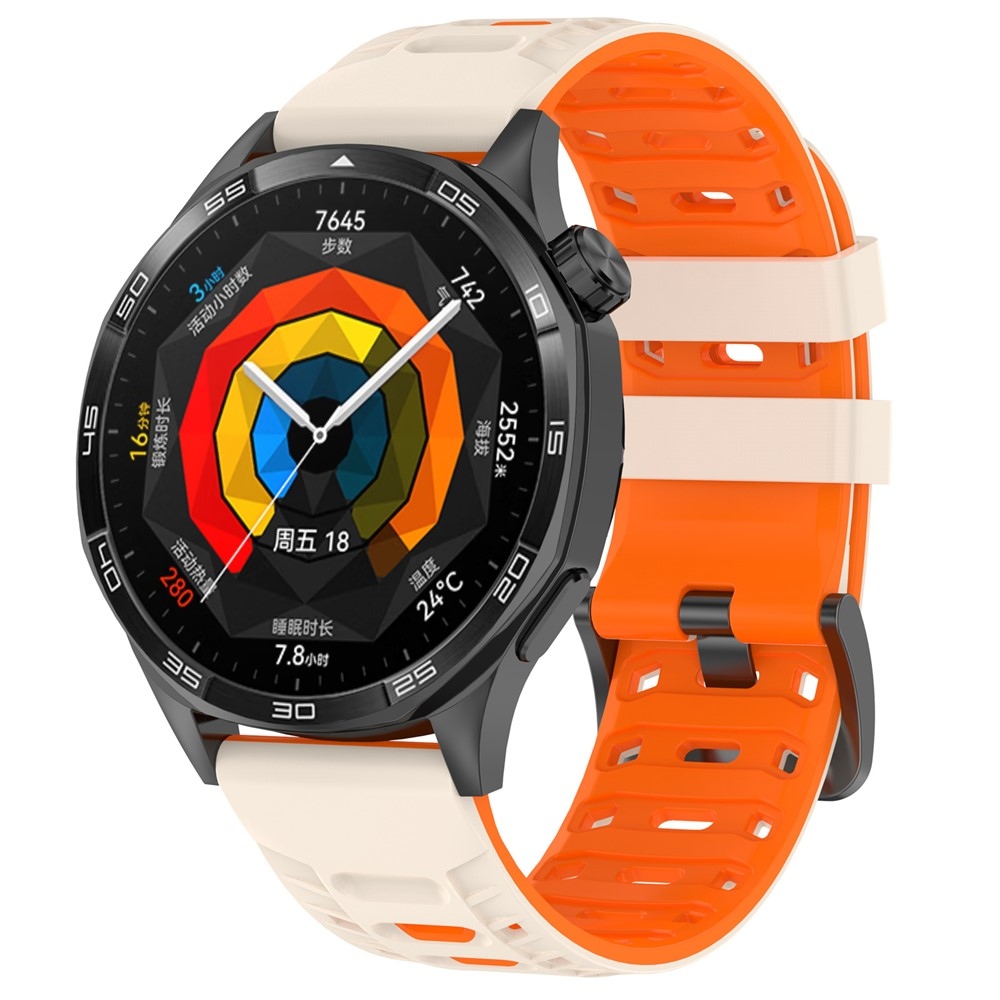 Scheme silikonový řemínek 22mm na Garmin Forerunner 970/Forerunner 570 47mm/265 - béžový/oranžový