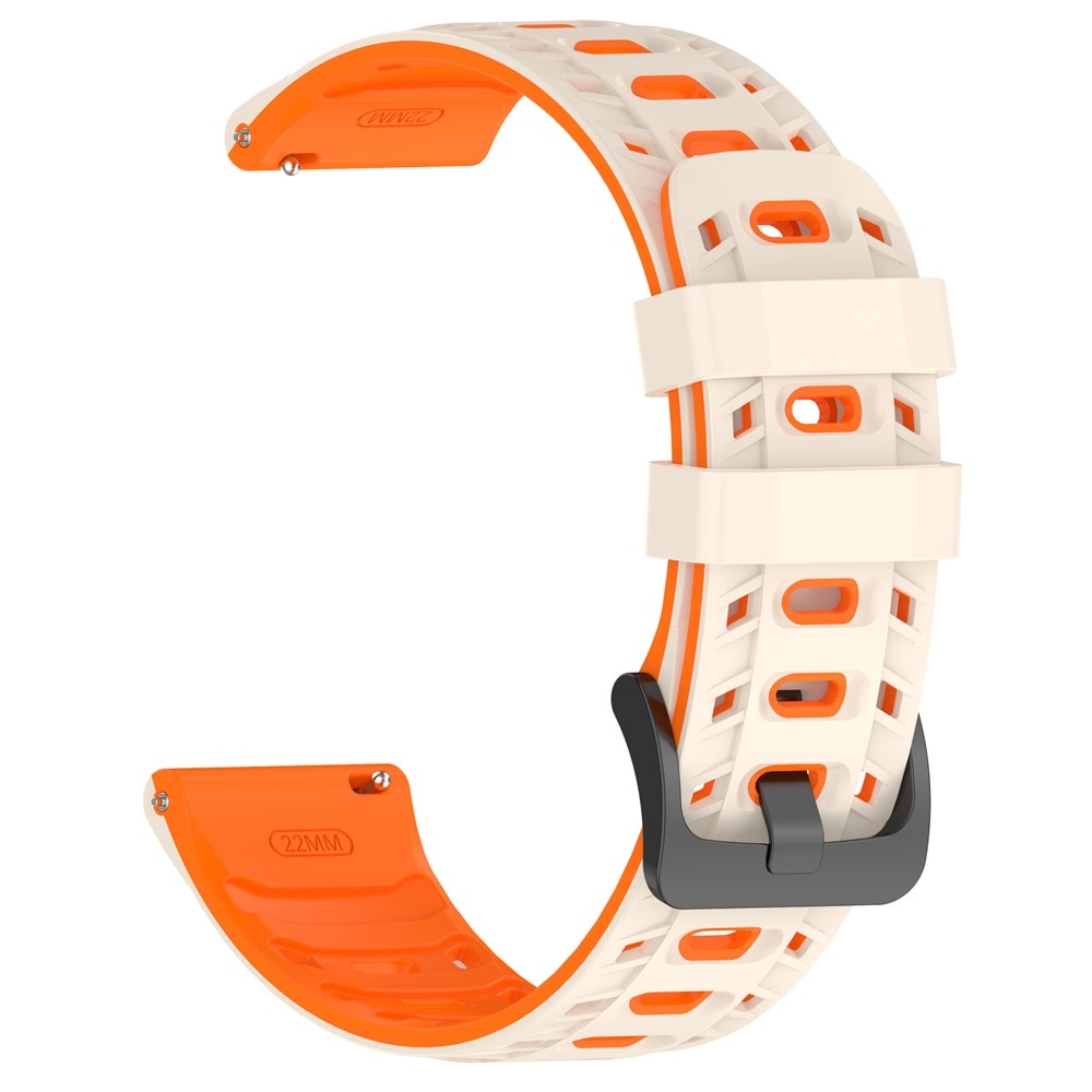 Scheme silikonový řemínek 22mm na Garmin Forerunner 970/Forerunner 570 47mm/265 - béžový/oranžový