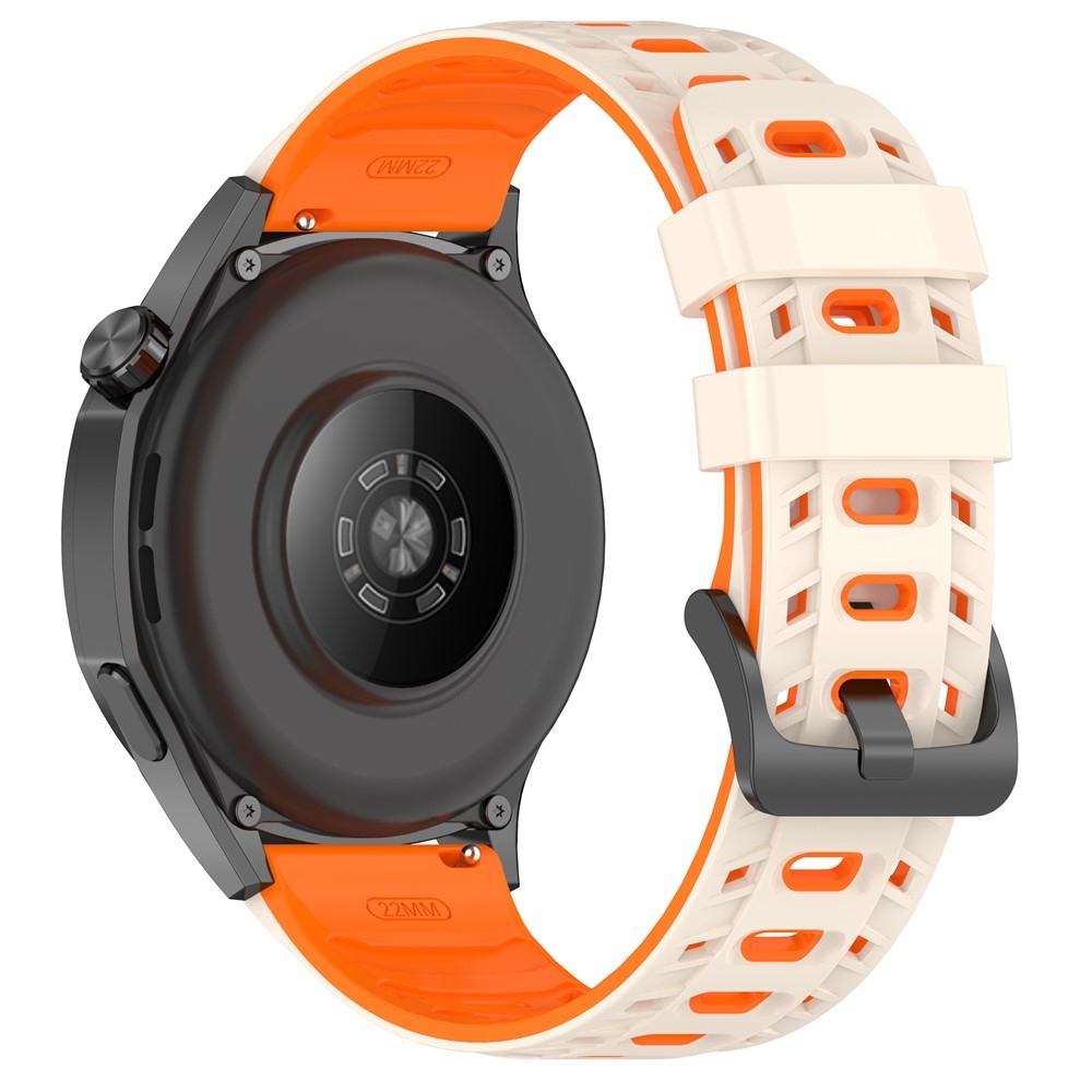 Scheme silikonový řemínek 22mm na Garmin Forerunner 970/Forerunner 570 47mm/265 - béžový/oranžový