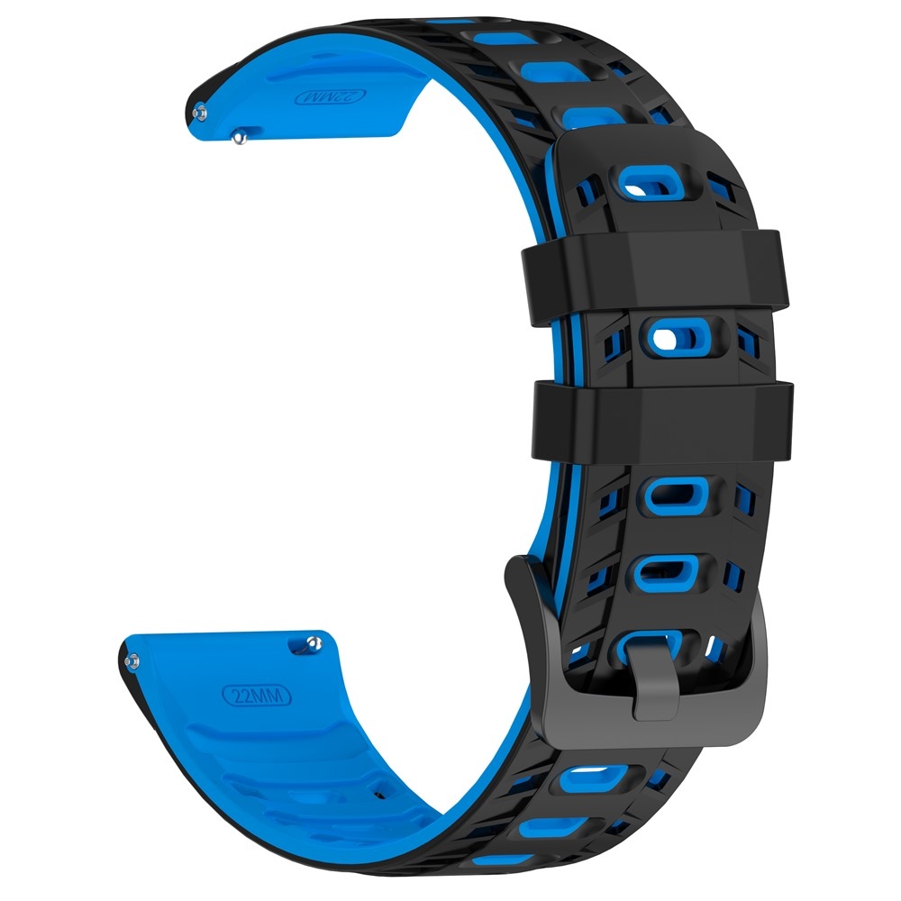 Scheme silikonový řemínek 22mm na Garmin Forerunner 970/Forerunner 570 47mm/265 - černý/modrý