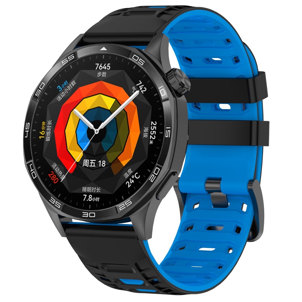 Scheme silikonový řemínek 22mm na Garmin Forerunner 970/Forerunner 570 47mm/265 - černý/modrý